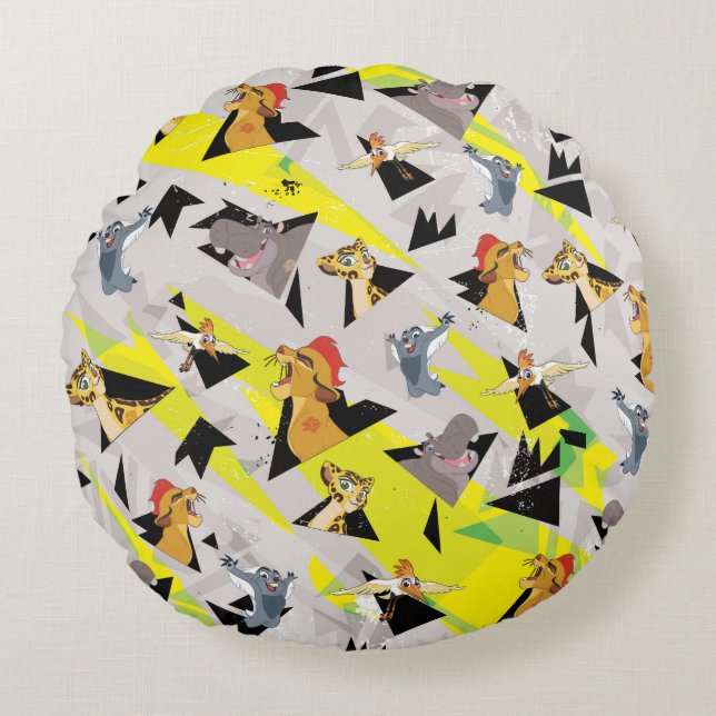 Lion Guard | Triangle Pattern Round Pillow (Front)