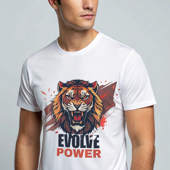 Lion Gym T-Shirt – Evolve Power Beast Mode Tee (Creator Uploaded)