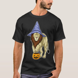 Lion Halloween Witch Pumpkin T-Shirt