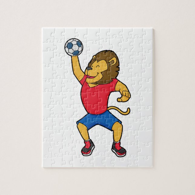 Lion Handball player Handball Jigsaw Puzzle (Vertical)