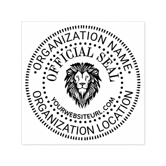 Lion Head #3 Generic Official Seal Name Loc URL Self-inking Stamp (Design)