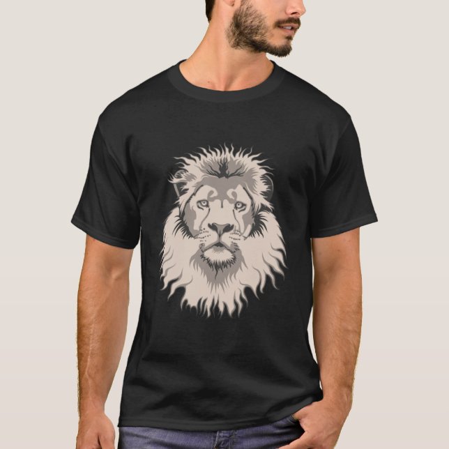 Lion Head Basic Black T-Shirt (Front)