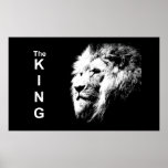 Lion Head Black & White Modern Pop Art Template Poster<br><div class="desc">Lion Head Black & White Modern Pop Art Template Elegant Poster.</div>