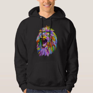 Lion Head Colourful Graphic  Hoodie