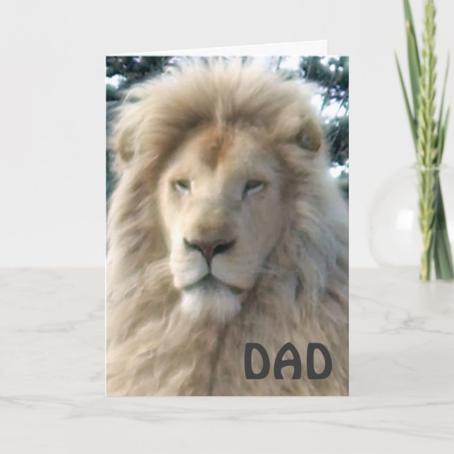 Lion Head 'DAD' birthday card (Front)