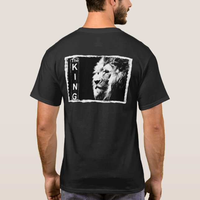 Lion Head Elegant Black Colour Modern Template T-Shirt (Back)