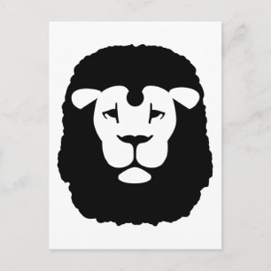 Lion head face postcard