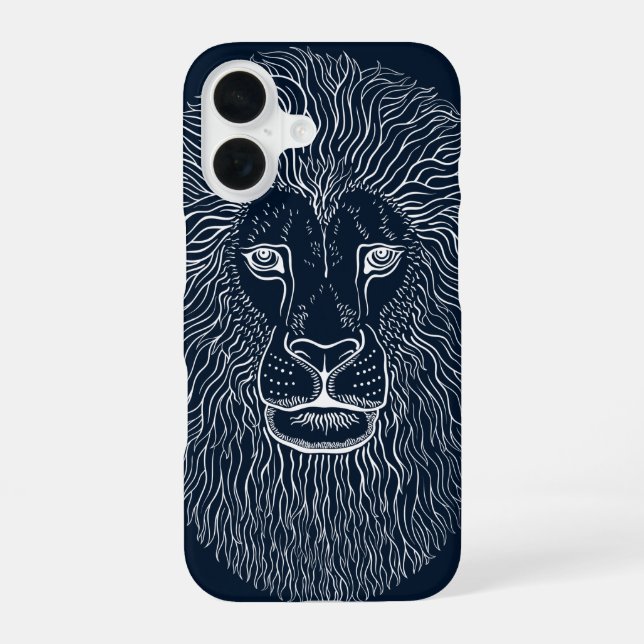 Lion Head Graphics  iPhone 16 Case (Back)