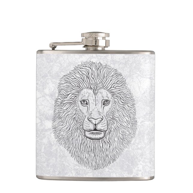 Lion head hip flask (Front)