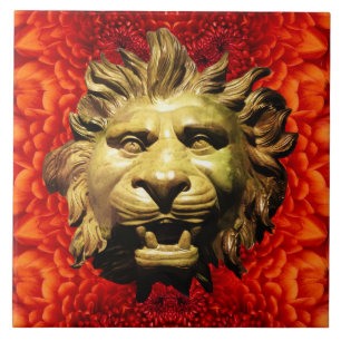 LION HEAD IN BRONZE Figurehead Antique Roman Ship Tile