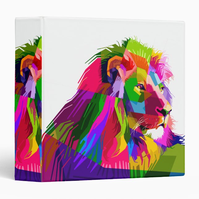 Lion head in geometric pattern binder (Front/Spine)