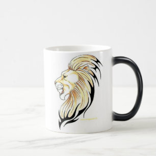 lion head morphing ceramic mug