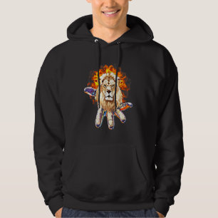 Lion Head Motif Africa Big Cat Mane Colourful Lion Hoodie