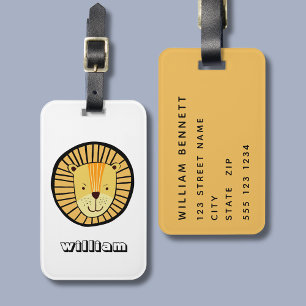 Lion head personalized luggage tag
