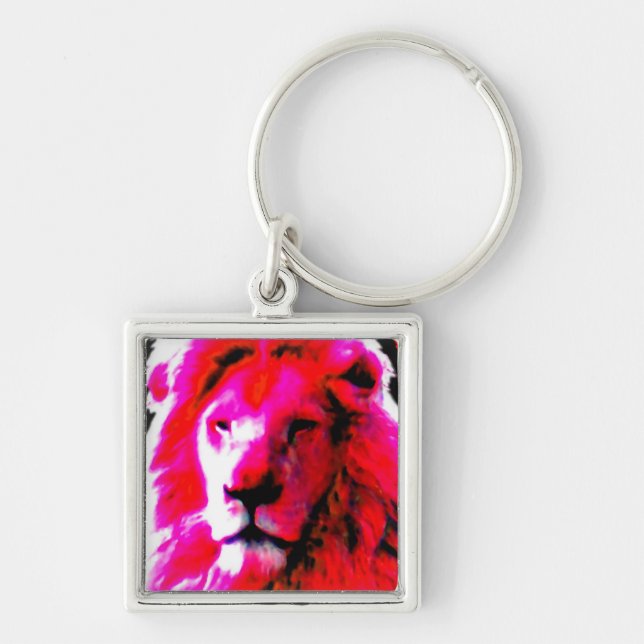 Lion Head Pink keychain (Front)