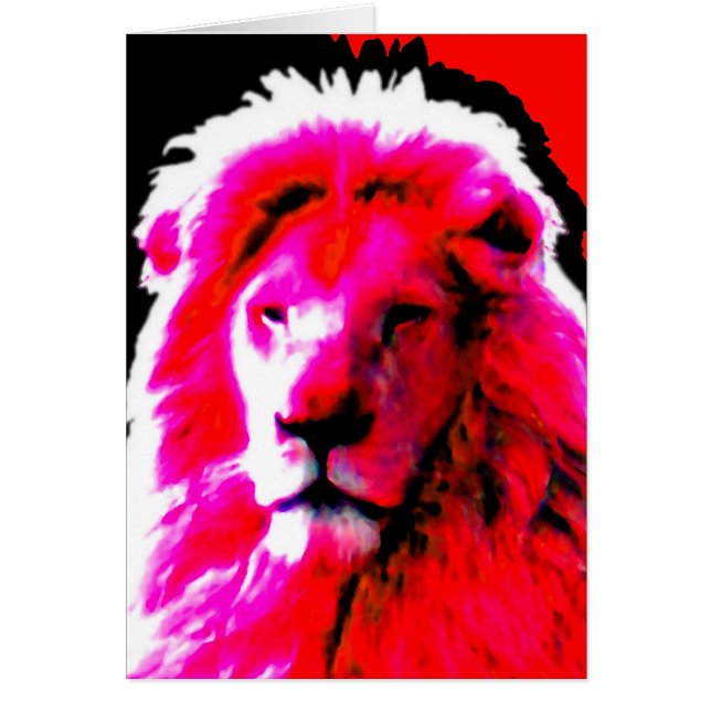 Lion Head Pink 'Your Text' card (Front)
