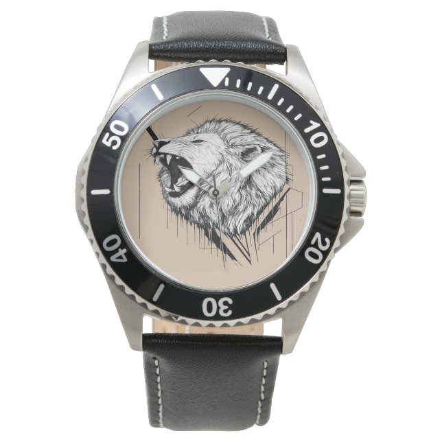 Lion Head Premium Design E-Watch Band  Watch (Front)