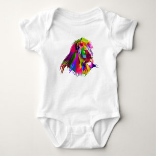 Lion  Head Prismatic Pop Art Design-62502 Baby Bodysuit