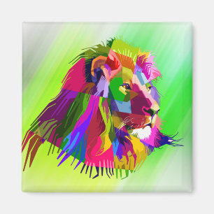 Lion  Head Prismatic Pop Art Design-62502 Magnet