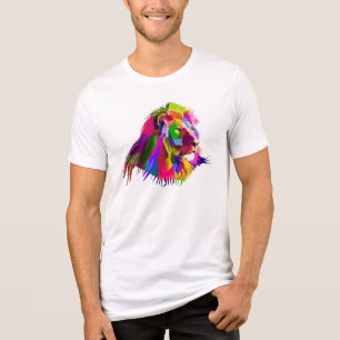 Lion Head Prismatic Pop Art Design-62502 Tri-Blend Shirt
