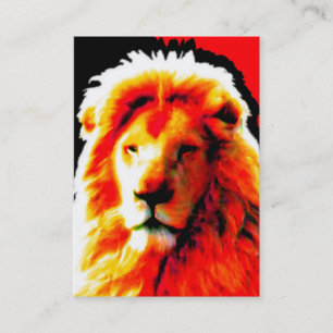 Lion Head Red carte de visite blanc chubby