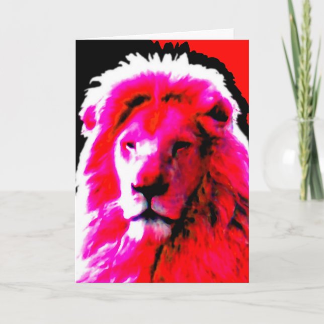 Lion Head rose 'Joyeux anniversaire' carte de voeu (Devant)