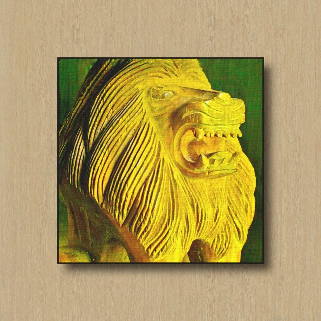 Lion Head Sculpture Canvas Print (Creator Uploaded)