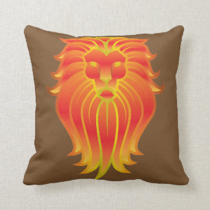 Lion Head Throw Pillow