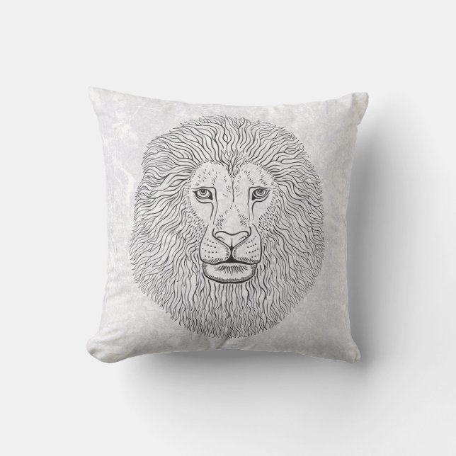 Lion head throw pillow (Front)