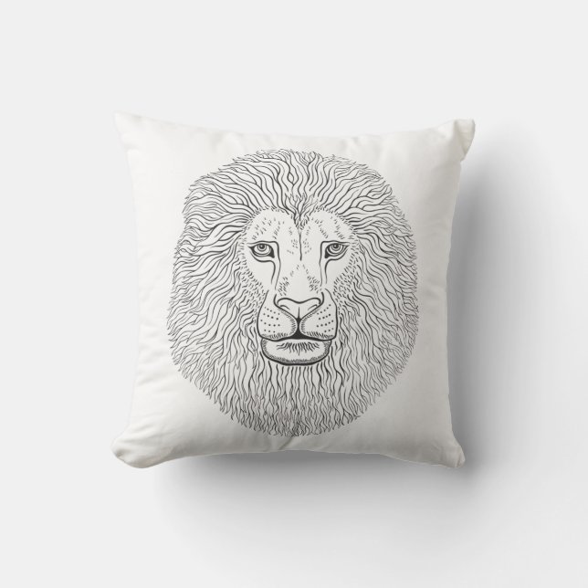 Lion head throw pillow (Front)
