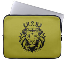Lion Head with Crown Silhouette - Black 1