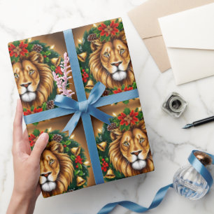 Lion Head with Wreath Wrapping Paper