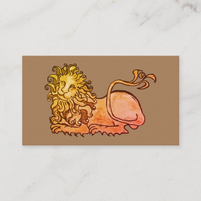 Lion héraldique médiéval carte de visite (Devant)