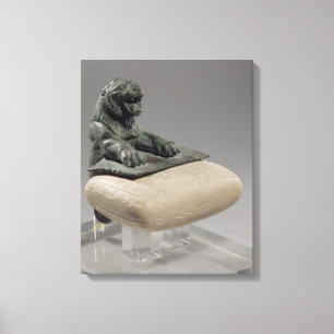 Lion holding a Hurrian foundation tablet, c.2150 B Canvas Print