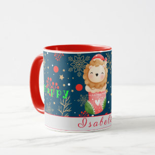 Lion Holidays Customize Text and Name Mug