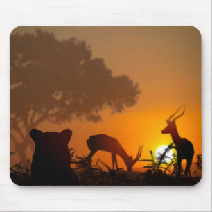 Lion Hunt Mouse Pad