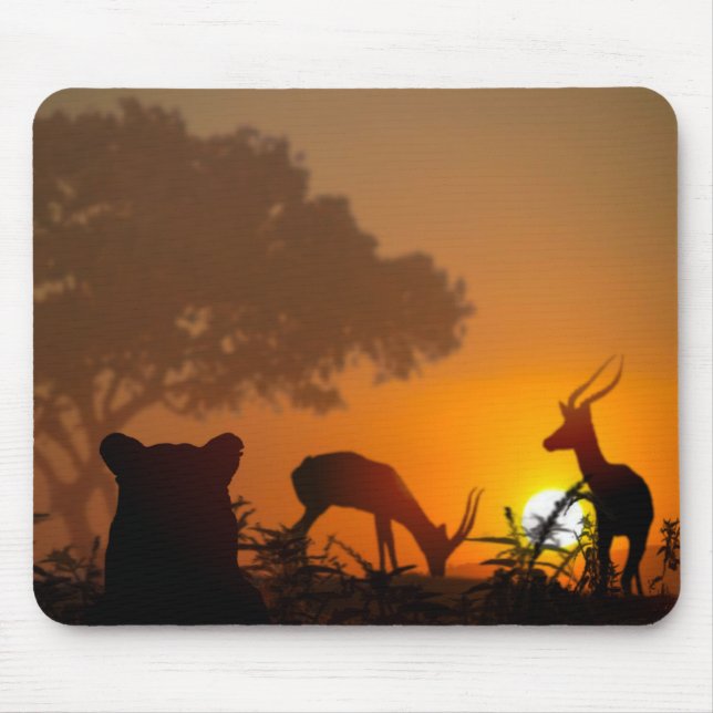 Lion Hunt Mouse Pad (Front)