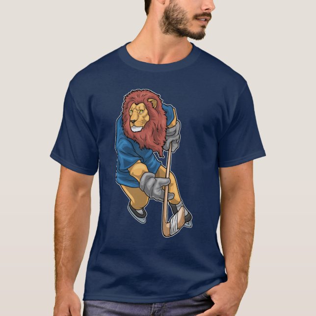 Lion Ice hockey Ice hockey stick T-Shirt (Front)