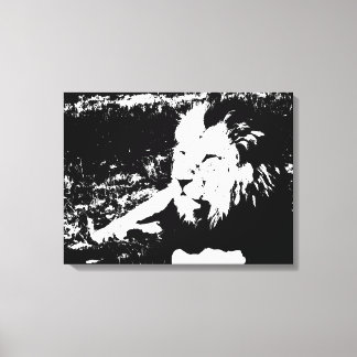 Lion in Black and White Canvas Print