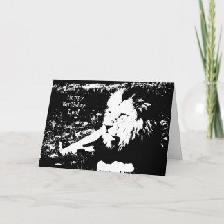Lion in Black and White - Happy Birthday Leo! Card
