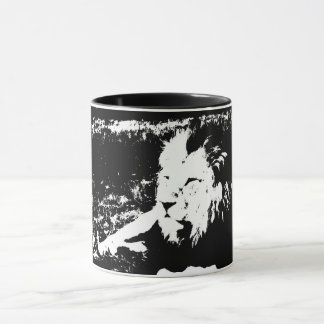 Lion in Black and White Mug