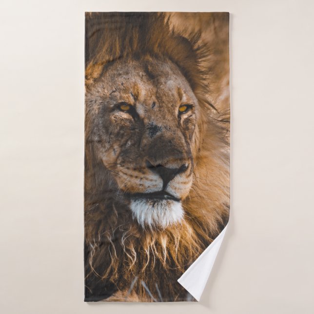 LION IN ETOSHA NATIONAL PARK BATH TOWEL (Bath Towel)