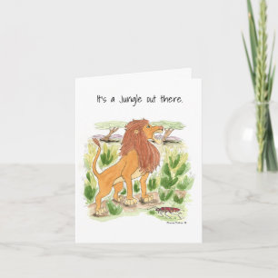 Lion in Jungle Note Card