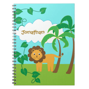 Lion in Jungle with Palm Trees Personalized Notebook