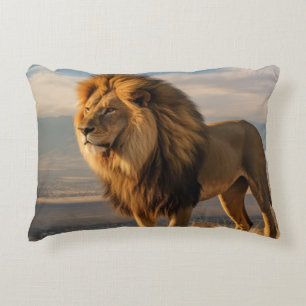 Lion in nature accent pillow