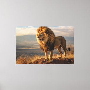 Lion in nature canvas print