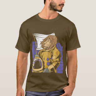 Lion In Space Astronaut -Astral Cosmic Design For  T-Shirt
