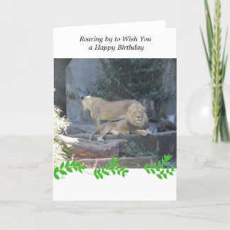 Lion in the Den Birthday Greeting Card