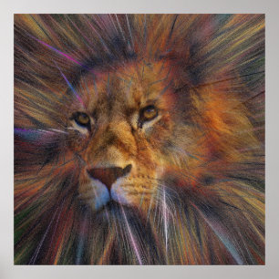 Lion in the Gallery Poster