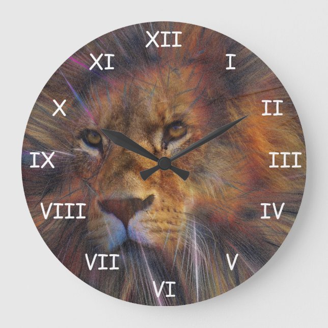 Lion in the Gallery Round Clock (Front)
